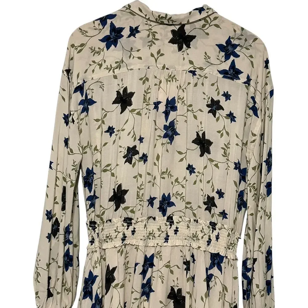 NWT Free People Lighten Up Floral Long Sleeve Mini Dress (M)